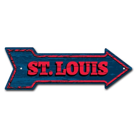 Signmission St. Louis Arrow Sign Funny Home Decor 30in Wide P-ARROW10-999593